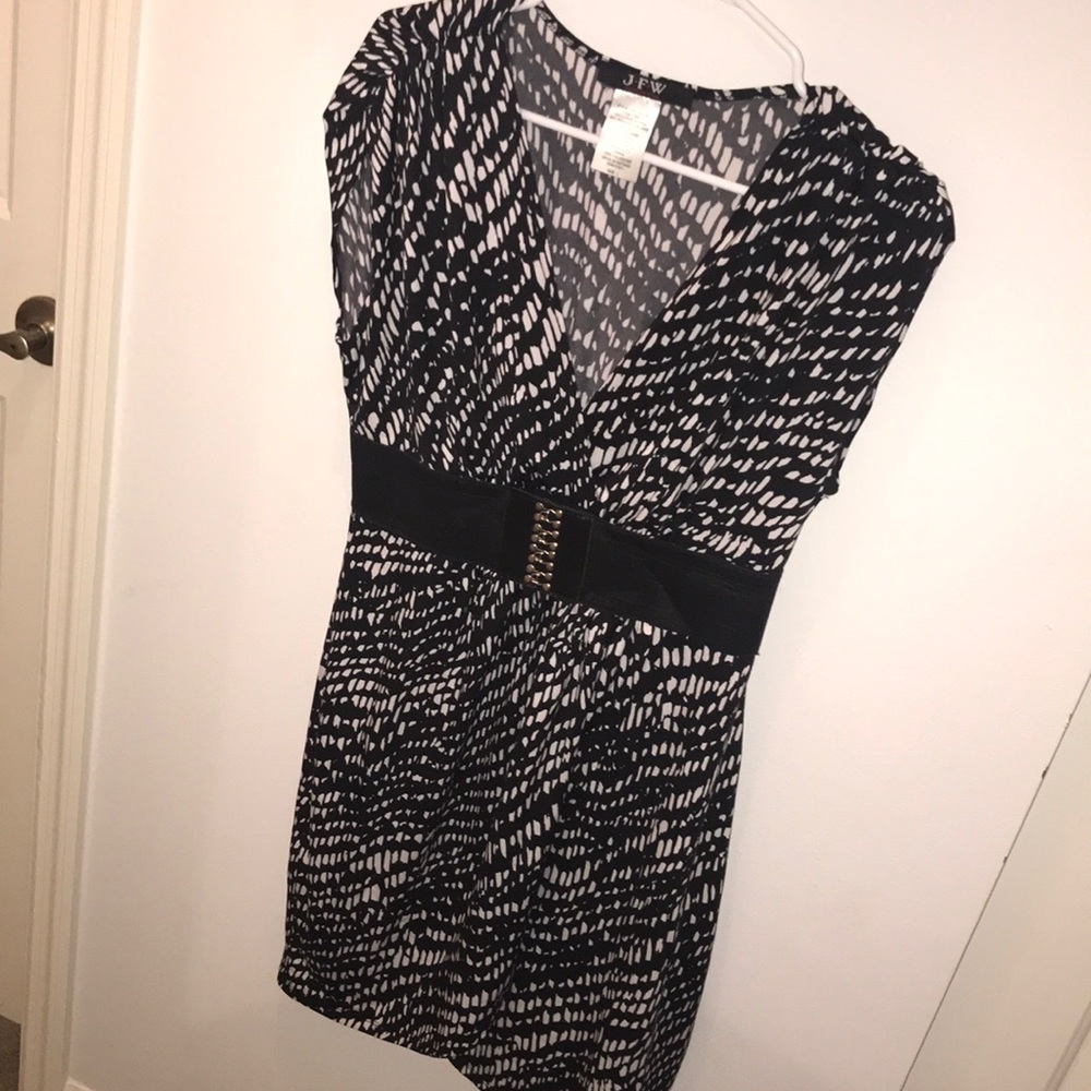 JFW black and white belted dress